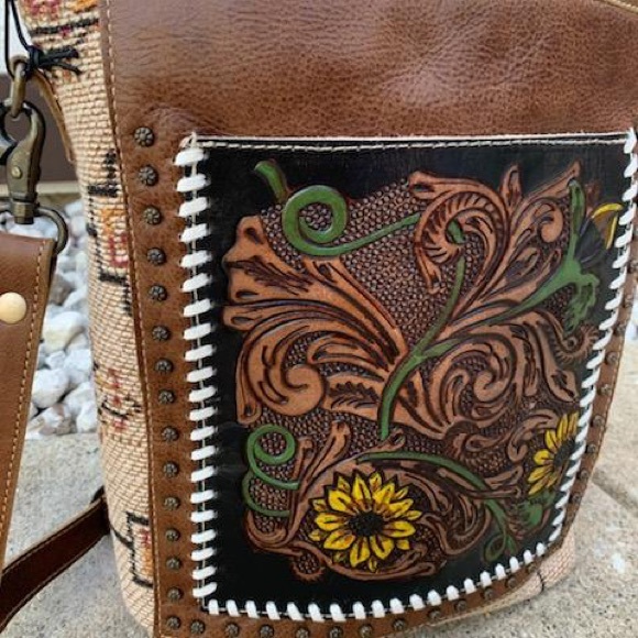 New Bohemian Floral Western Print Tote Bag Handbag - Picture 10 of 14